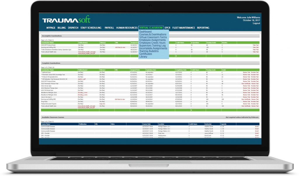 EMS Learning Management System Traumasoft